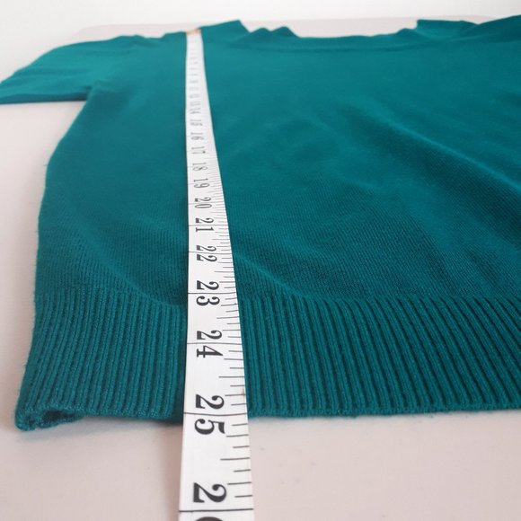 Laura Teal Short Sleeve Knit Blouse - Picture 7 of 11